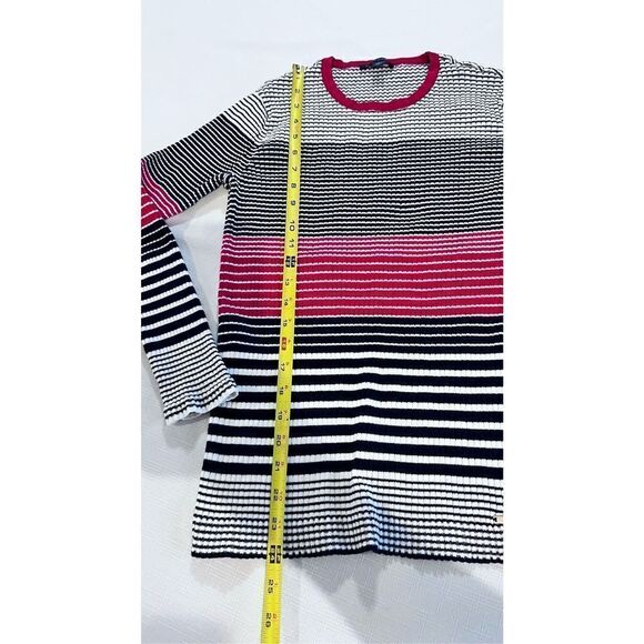 Tommy Hilfiger Women's Striped Rib Knit Long Sleeve Sweater Multi-Color Sz Large - Picture 6 of 10